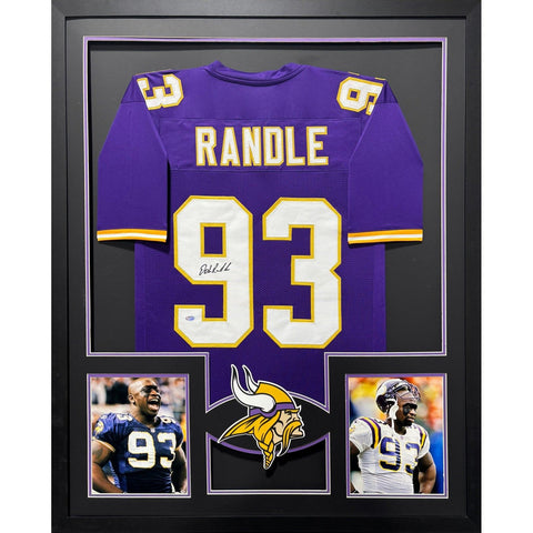 John Randle Autographed Signed Framed Purple Vikings Jersey SCHWARTZ