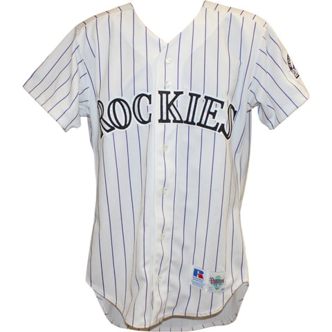 Colorado Rockies Unautographed Russell 40 Blank White Jersey 58397