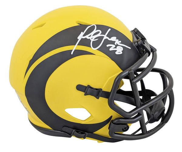 Rams Marshall Faulk Authentic Signed Rave Speed Mini Helmet BAS Witnessed