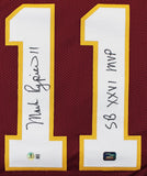 Mark Rypien "SB XXVI MVP" Signed Maroon Pro Style Jersey BAS Witnessed 2