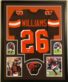 FRAMED CLEVELAND BROWNS GREEDY WILLIAMS AUTOGRAPHED SIGNED JERSEY BECKETT COA