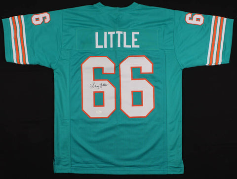Larry Little Signed Dolphins Teal Jersey (JSA COA) 1972 Miami 17-0 Unbeaten Year