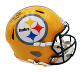 Joe Greene Signed Pittsburgh Steelers Speed FS Alt Yellow NFL Helmet + "HOF 87"