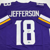 Autographed/Signed JUSTIN JEFFERSON Minnesota Purple Jersey JSA COA