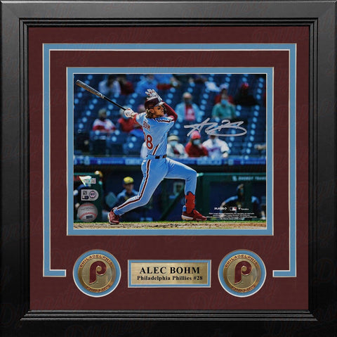 Alec Bohm Throwback Philadelphia Phillies Autographed 8x10 Framed Photo Fanatics