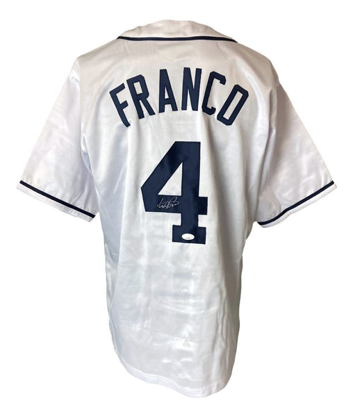 Wander Franco Tampa Bay Signed White Baseball Jersey JSA SD