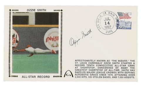 Ozzie Smith Signed 1992 1st Day Cover Envelope (JSA COA) St. Louis Cardinals S.S