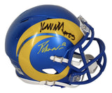 Puka Nacua / Kyren Williams Autographed Rams Mini Speed Helmet Beckett
