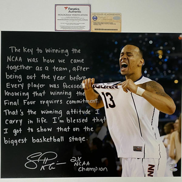 Autographed/Signed SHABAZZ NAPIER Inscribed Story UConn 16x20 Photo Fanatics COA