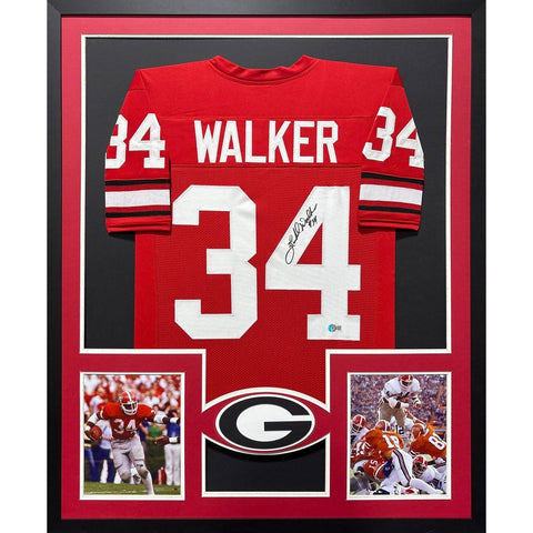 Herschel Walker Autographed Signed Framed Georgia Jersey BECKETT