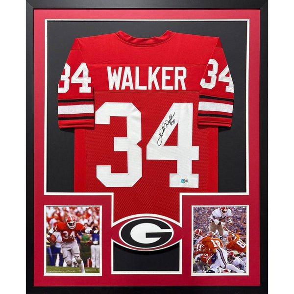 Herschel Walker Autographed Signed Framed Georgia Jersey BECKETT