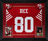 49ers Jerry Rice Authentic Signed Red Mitchell & Ness Framed Jersey Fanatics