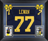 Michigan Taylor Lewan Authentic Signed Navy Blue Pro Style Jersey BAS Witnessed