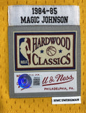 Magic Johnson Signed LA Lakers 1984-85 Yellow M&N HWC Swingman Jersey BAS ITP