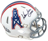 Oilers Warren Moon "HOF 06" Signed 1975-80 TB Speed Mini Helmet BAS Witnessed