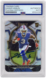 Damar Hamlin Signed Bills 2022 Panini Select Prizm Silver Die Cut Card #100 -PSA