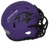Zay Flowers Autographed Baltimore Ravens 'RAVE' Mini Speed Helmet Beckett