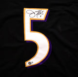 Joe Flacco Autographed Black Pro Style Jersey-Beckett W Hologram *Black