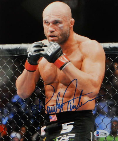 Randy Couture Autographed UFC 8x10 Photo In Ring- Beckett Auth *Blue