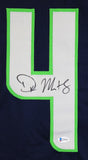 D.K. Metcalf Authentic Signed Navy Blue Pro Style Jersey BAS Witnessed #WF06447