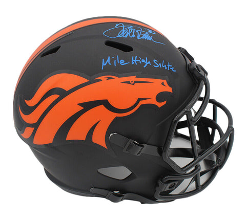 Terrell Davis Signed Denver Broncos Speed Full Size Eclipse Helmet - Inscription