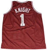 BOB KNIGHT SIGNED INDIANA HOOSIERS #1 BASKETBALL JERSEY JSA W/ 3X CHAMPS
