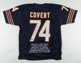 Jim "Jimbo" Covert Signed Chicago Bears Career Stat Jersey Ins "HOF 20"(Beckett)