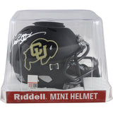 Deion Sanders Autographed Colorado Buffaloes Black Mini Helmet Beckett 49659