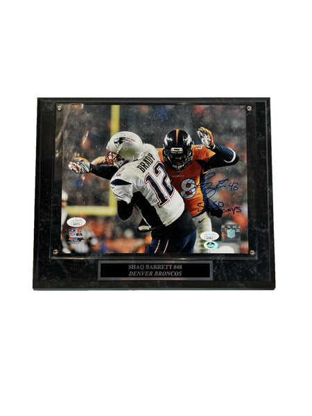 Shaq Barrett Autographed Denver Broncos 10x8 Photo/Plaque JSA COA