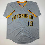 Autographed/Signed Ke'Bryan Hayes Pittsburgh Grey Baseball Jersey Beckett COA