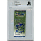 Michael Strahan Autographed New York Giants 2001 Ticket 22.5 Sacks Beckett 49825