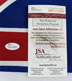 Mike Eruzione Signed Team USA Jersey (JSA COA) 1980 Miricle on Ice Team Captain