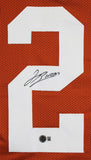 Texas Jahdae Barron Authentic Signed Burnt Orange Pro Style Jersey BAS Witnessed