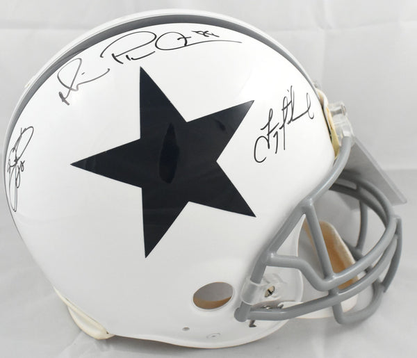 Triplets Autographed Dallas Cowboys F/S Authentic Helmet - JSA W