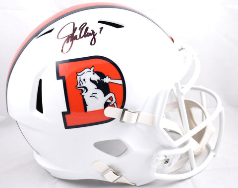 John Elway Autographed Denver Broncos F/S Alt 2023 Speed Helmet - Beckett W Holo