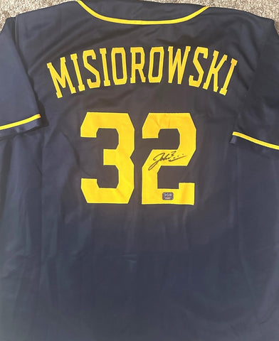 Brewers Pitcher JACOB MISIOROWSKI Signed Custom Replica Blue Jersey AUTO Prova
