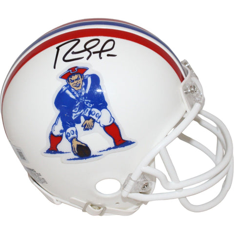 Randy Moss Signed New England Patriots Mini Helmet VSR4 TB Beckett 43278