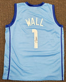 HOUSTON ROCKETS JOHN WALL AUTOGRAPHED LIGHT BLUE JERSEY BECKETT BAS 189803