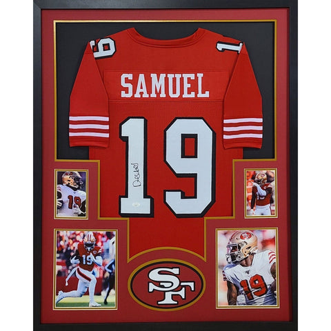 Deebo Samuel Autographed Signed Framed Red San Francisco 49ers Jersey JSA