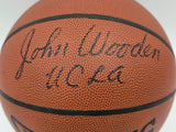 John Wooden Autographed NBA Leather Basketball UCLA "UCLA" PSA/DNA #AN83022