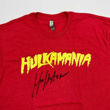 Autographed/Signed Hulk Hogan Hulkamania Red WWE Shirt T-Shirt Beckett BAS COA