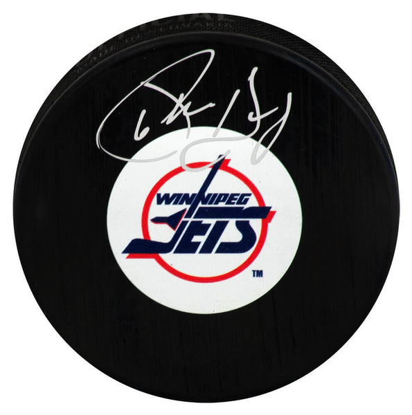 Phil Housley Signed Winnipeg Jets (Medium) Logo Hockey Puck - (SCHWARTZ COA)