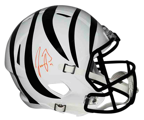 JOE BURROW SIGNED CINCINNATI BENGALS WHITE ALT FULL SIZE SPEED HELMET FANATICS