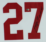 Eddie George Signed Framed Ohio White Jersey