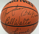 1976-77 Trail Blazers Autographed NBA Basketball 7 Sigs Bill Walton Beckett