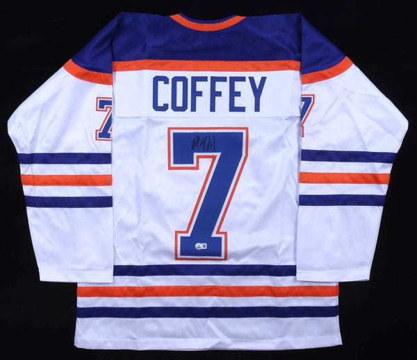 Paul Coffey Signed Edmonton Oilers Custom Style Jersey (Beckett) 4xStanley Cup