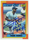 Frank Thomas Signed White Sox 1990 Topps Rookie Card #414 w/HOF 2014 - (SS COA)