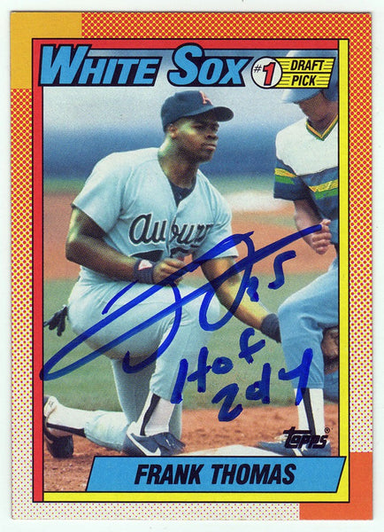 Frank Thomas Signed White Sox 1990 Topps Rookie Card #414 w/HOF 2014 - (SS COA)