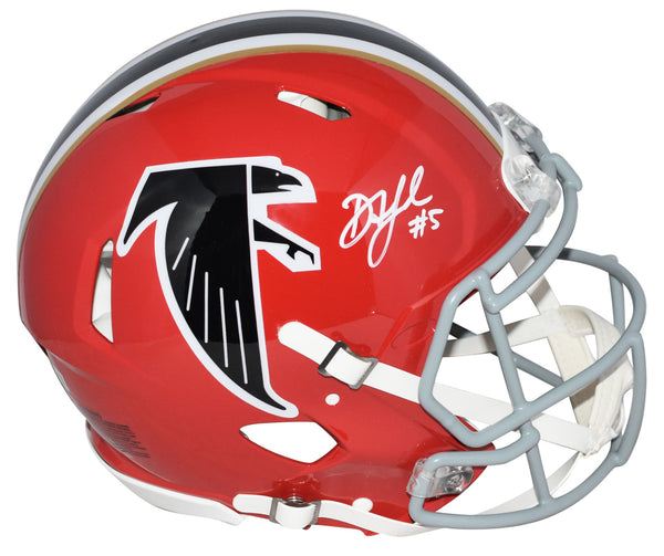 DRAKE LONDON AUTOGRAPHED ATLANTA FALCONS RED AUTHENTIC SPEED HELMET BECKETT