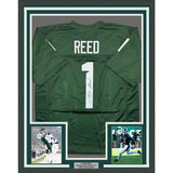Framed Autographed/Signed Jayden Reed 35x39 Michigan State Green Jersey JSA COA